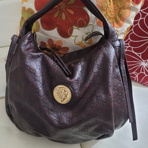 GUCCI~RARE~GUCCISSIMA~BROWN LEATHER HANDBAG~with Dust Bag - Picture 1 of 15